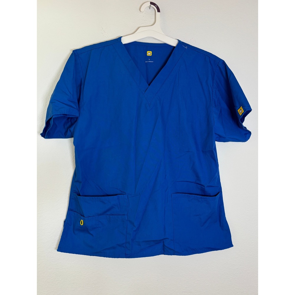 Cherokee Tooniforms Royal Blue V-Neck Scrub Top Large Medical Nursing Uniform